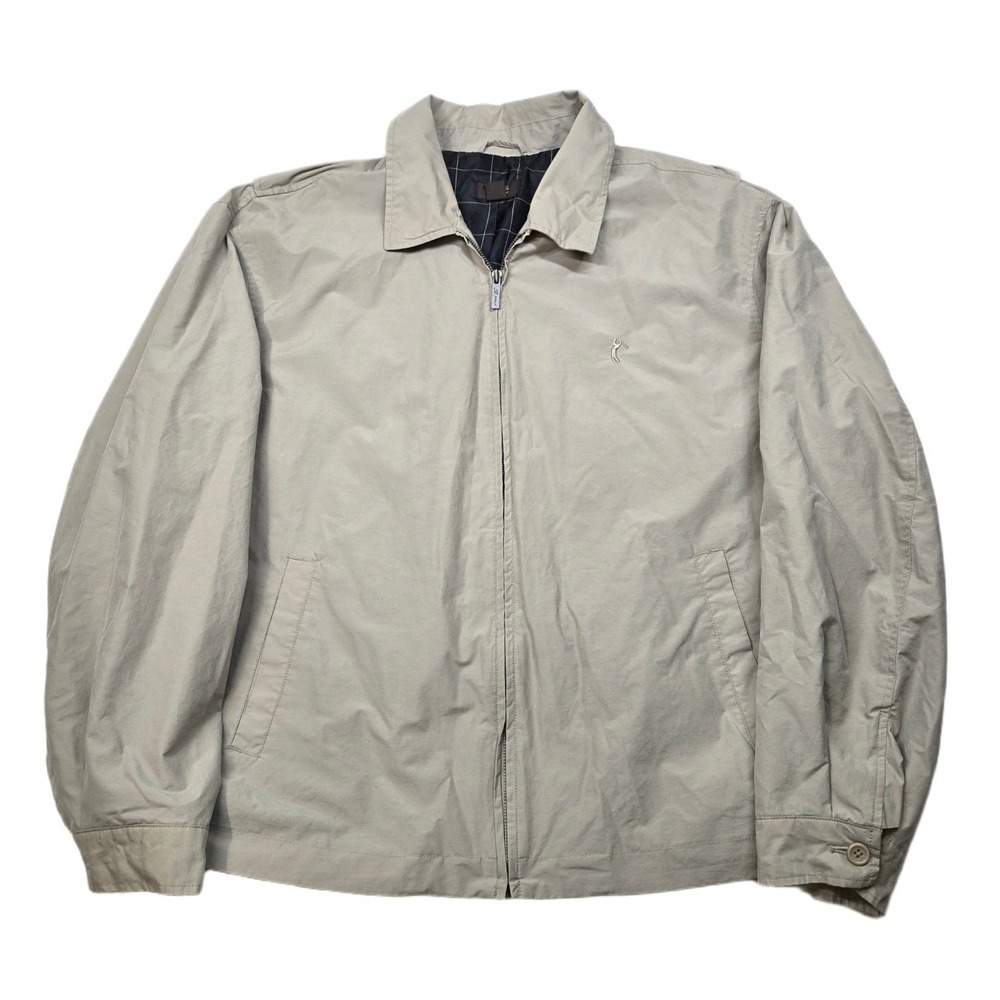 Tasso‎ Elba Golf Jacket Mens XL Tan Beige Zip Casual Outerwear Bomber
